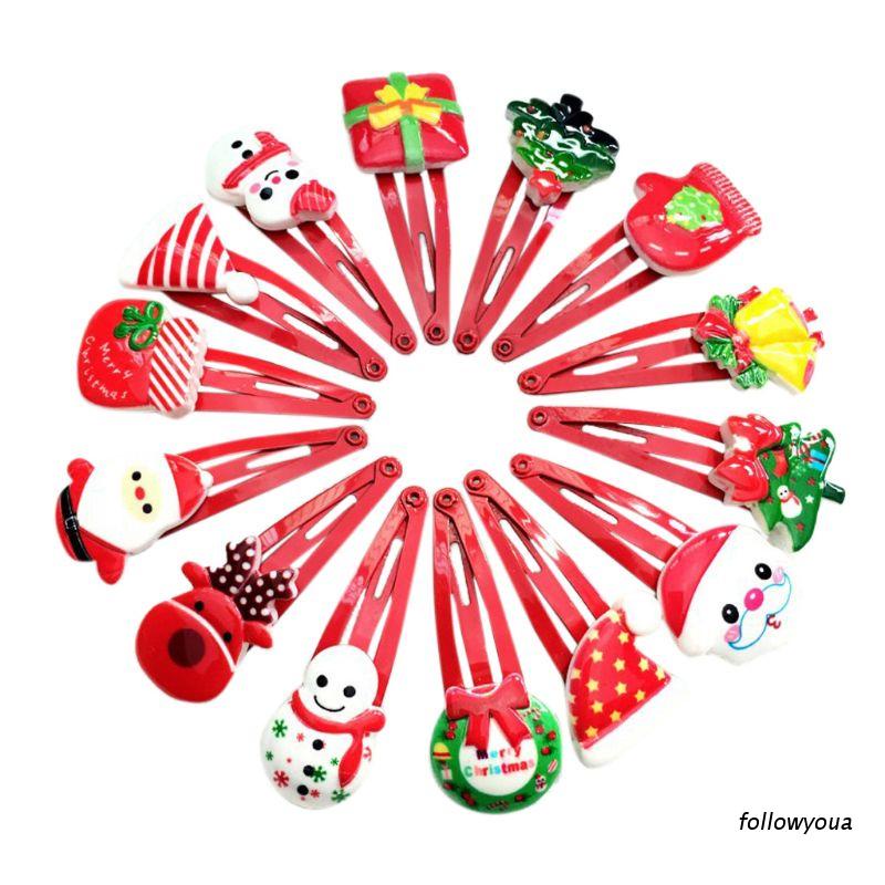 Kẹp tóc BB hình người tuyết hoạt hình phong cách giáng sinh cho nữ