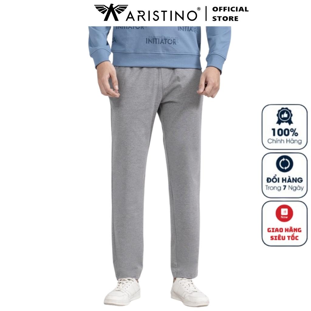 Quần Jogger Nam Thun Dài Thu Đông Thể Thao ARISTINO APA009W2 Dáng Regular fit cạp chun gấu suông Vải Cotton Cao Cấp
