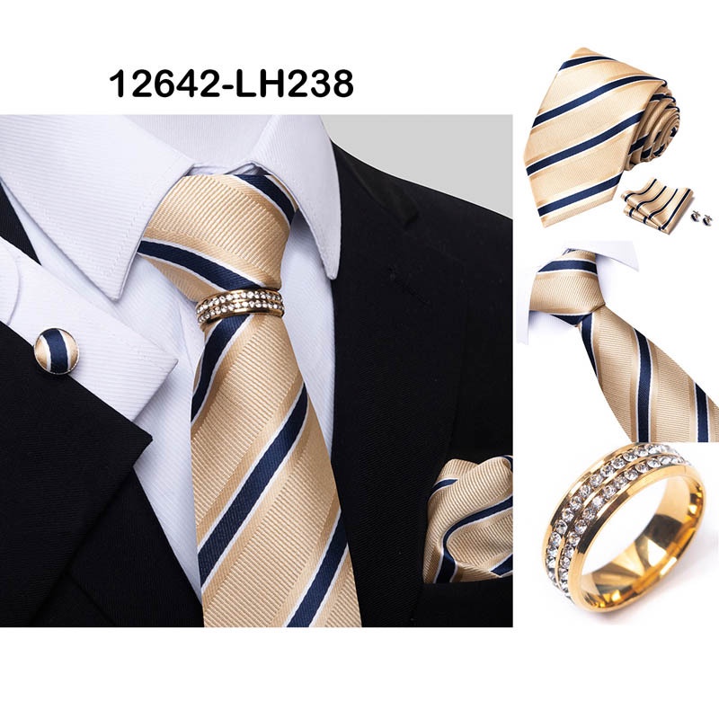 Cà Vạt Vuông Họa Tiết Kẻ Sọc Nhiều Màu Phong Cách Mới Cho Nam