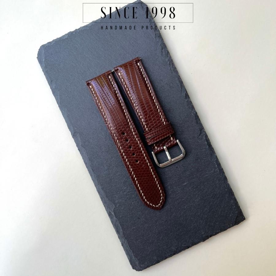 Dây Da Đồng Hồ Nam Kỳ Đà 20mm 22mm, Da Thật, Handmade, Chống Nước, Chính Hãng, Bảo Hành 12 Tháng