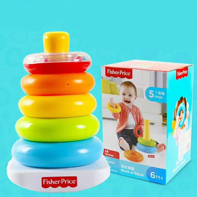 Tháp xếp chồng vòng tròn cầu vồng cho bé từ 6 tháng