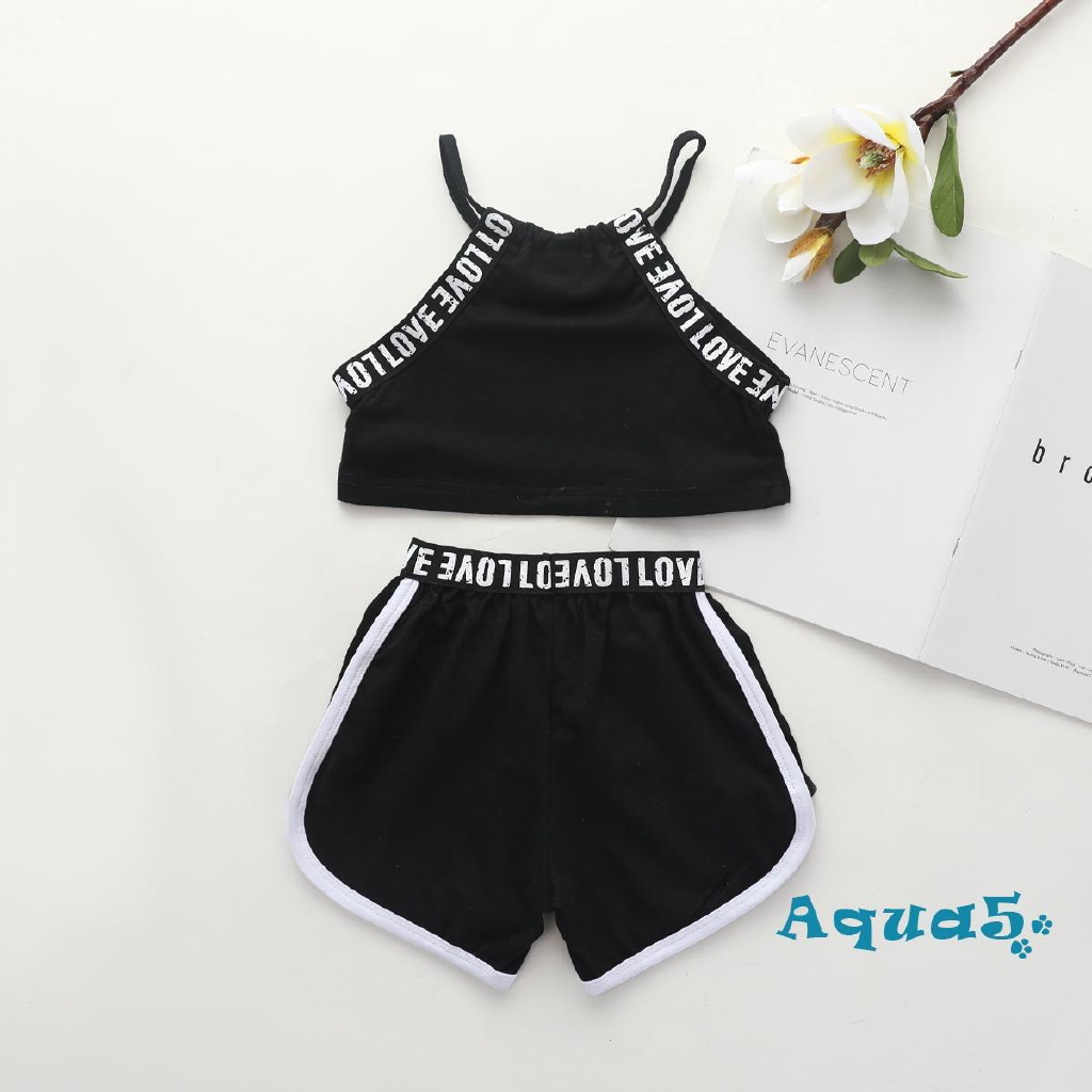 Set áo không tay + quần short dành cho bé gái