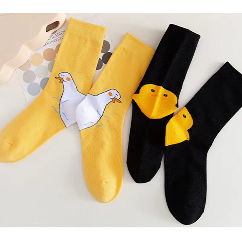 Mới Vớ cotton In Họa Tiết Vịt Con Xinh Xắn Dành Cho Nữ