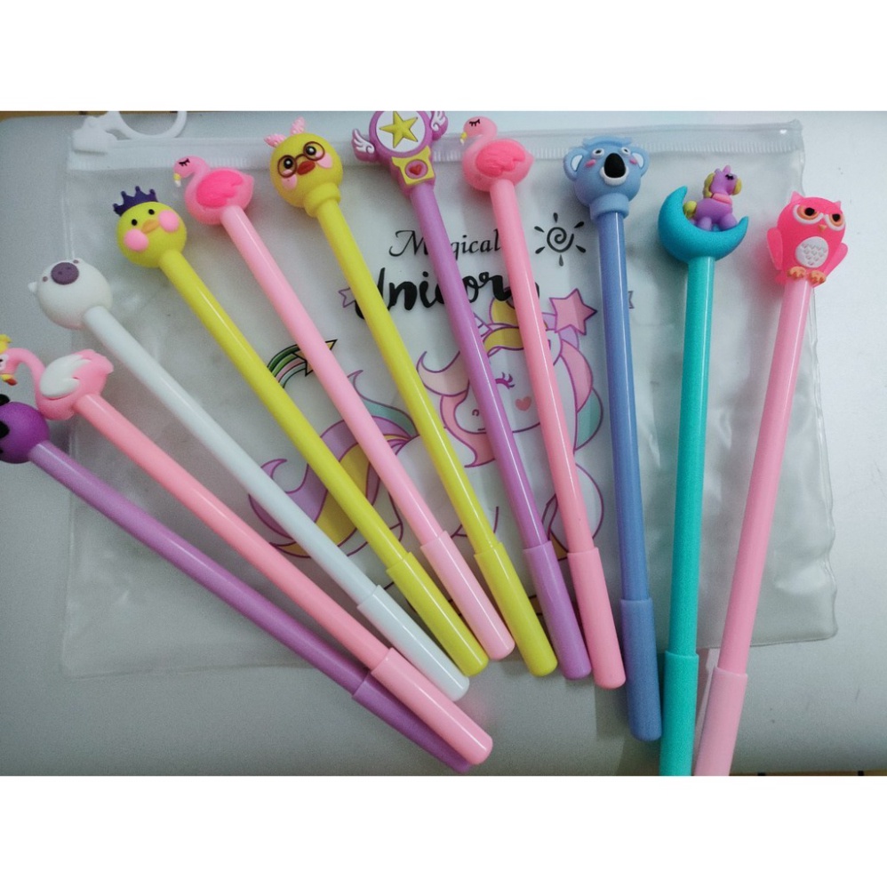 Bút nước mực xanh / đen cute hoạt hình dễ thương mẫu bút ngẫu nhiên