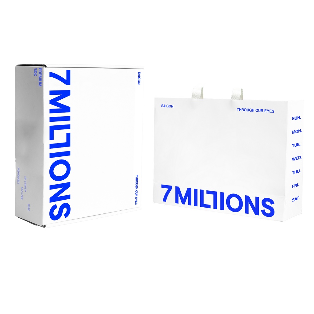 COMBO Hộp và Túi Giấy 7MILLIONS - Chất lượng cao cấp - Dùng để tặng quà