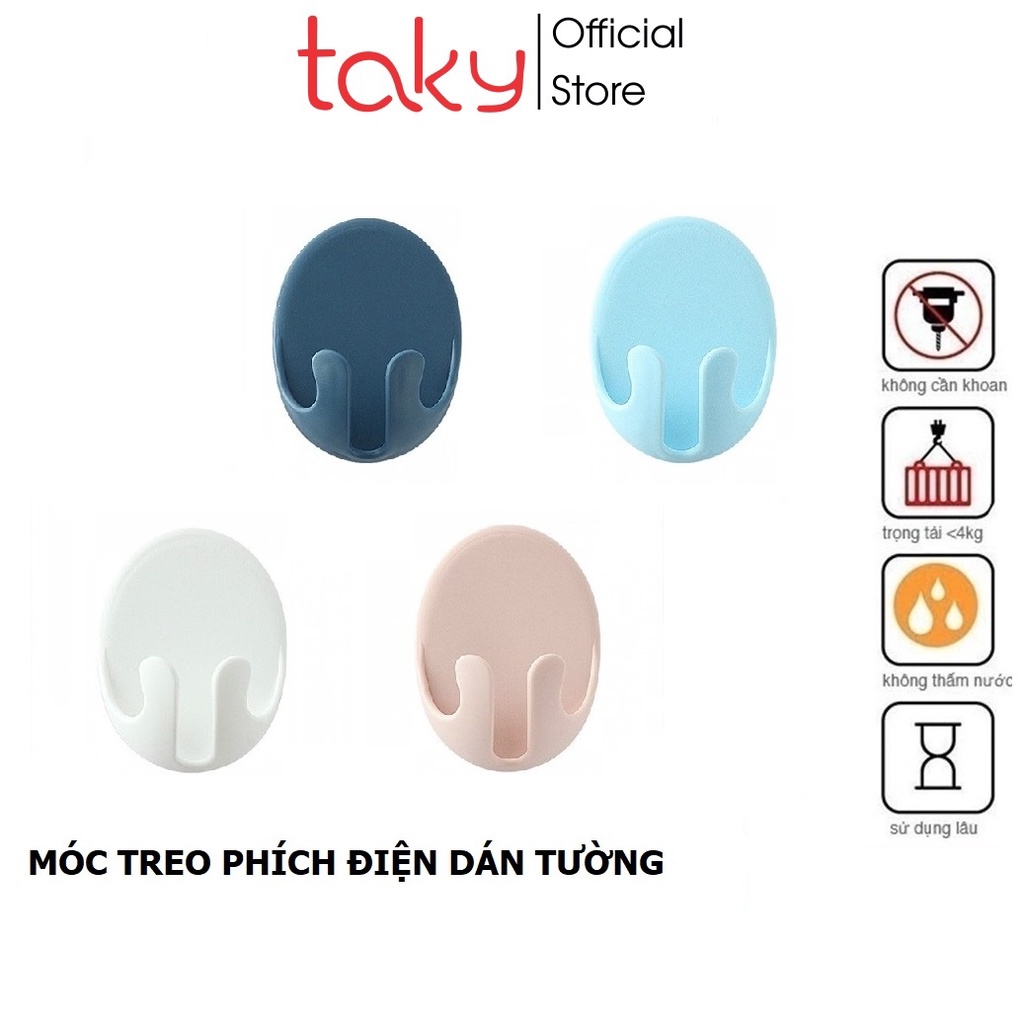 Giá Móc Nhựa - Taky, Gài Phích Điện Dán Tường, Treo Đồ Đa Năng, Tiện Dụng Cho Gia Đình, Nhiều Màu Lựa Chọn - 2235