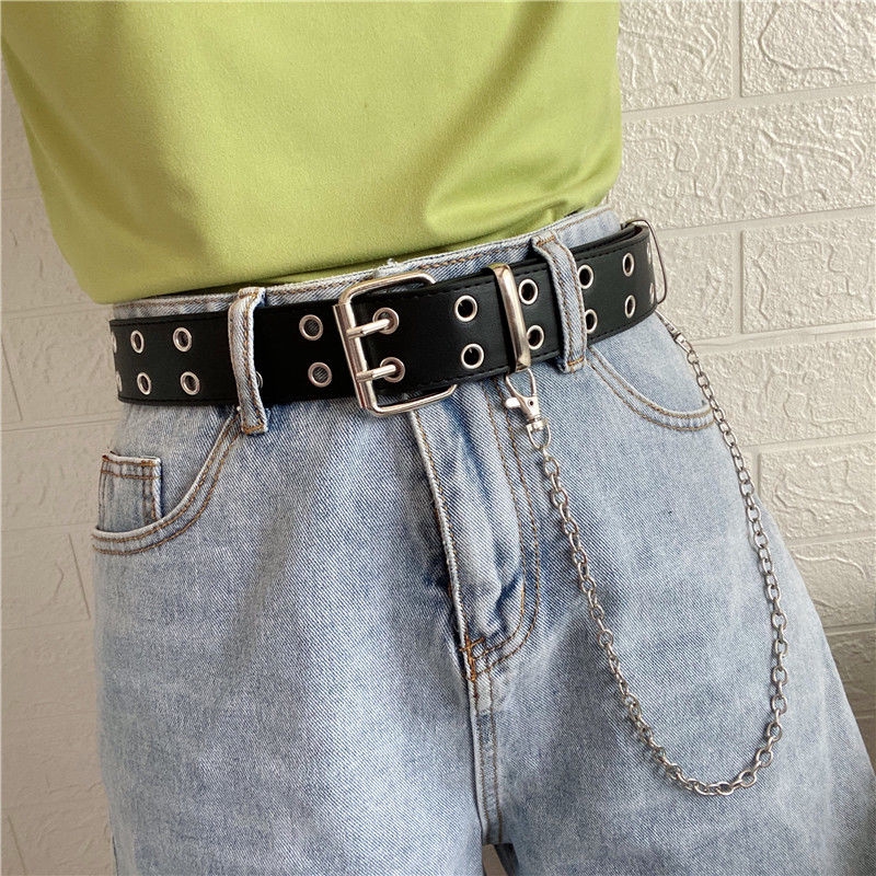 Thắt lưng đục lỗ 2 hàng độc đáo chất lượng cao