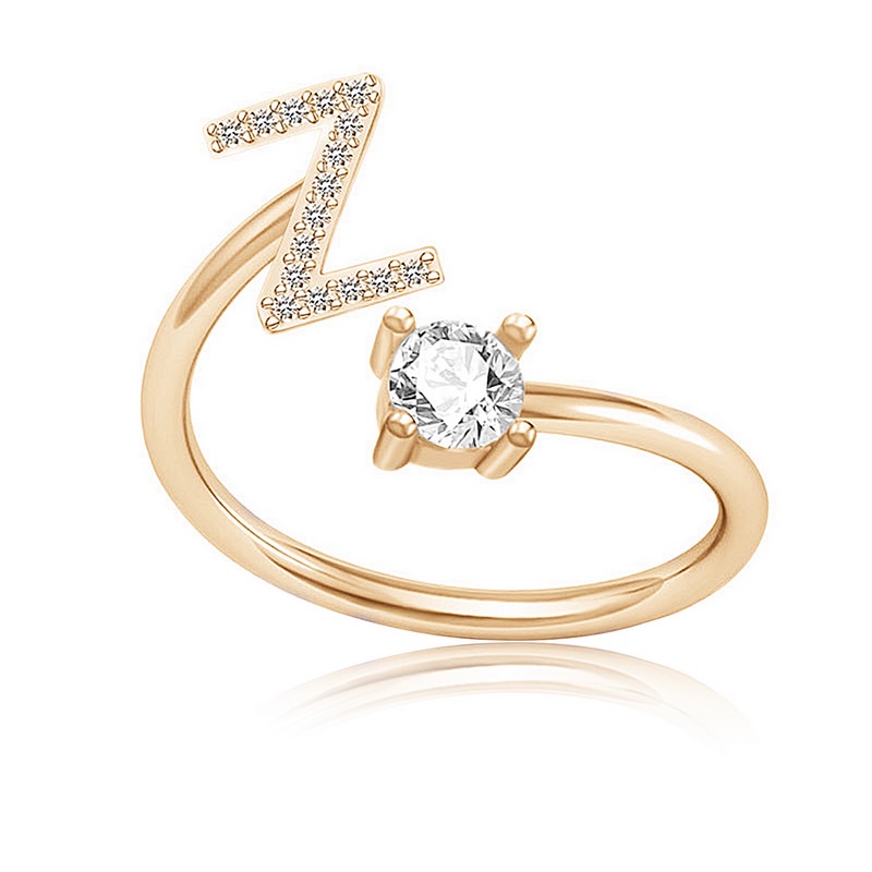 Nhẫn Kim Loại Hình Chữ Cái Từ A Đến Z Có Thể Điều Chỉnh Kích Cỡ