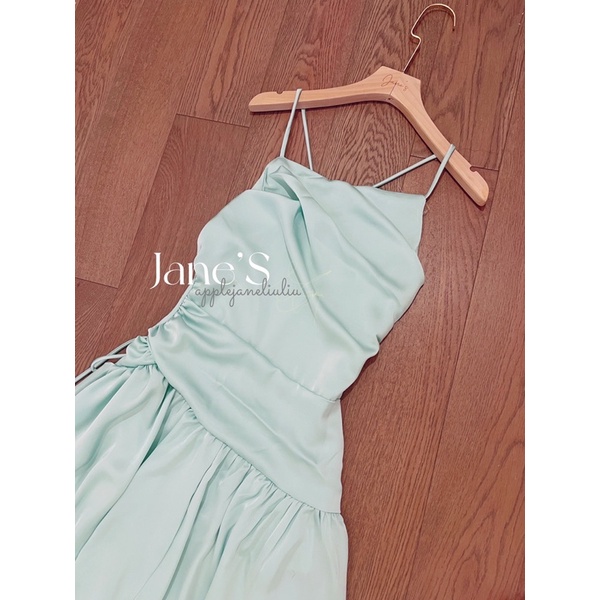Jane Đầm đi biển hở lưng cổ tích xanh Pastel retro kiểu Hy Lạp ẢNH THẬT CUỐI | C407