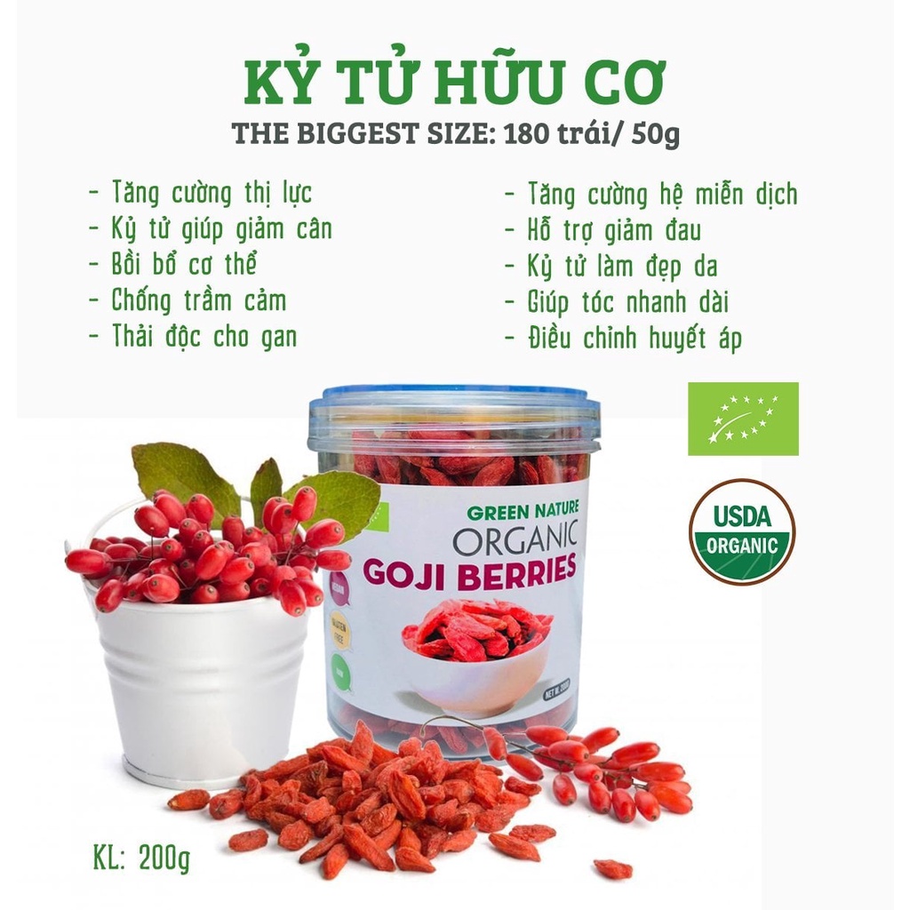 Kỷ Tử Hữu Cơ Green Nature Organic Goji berry 200g