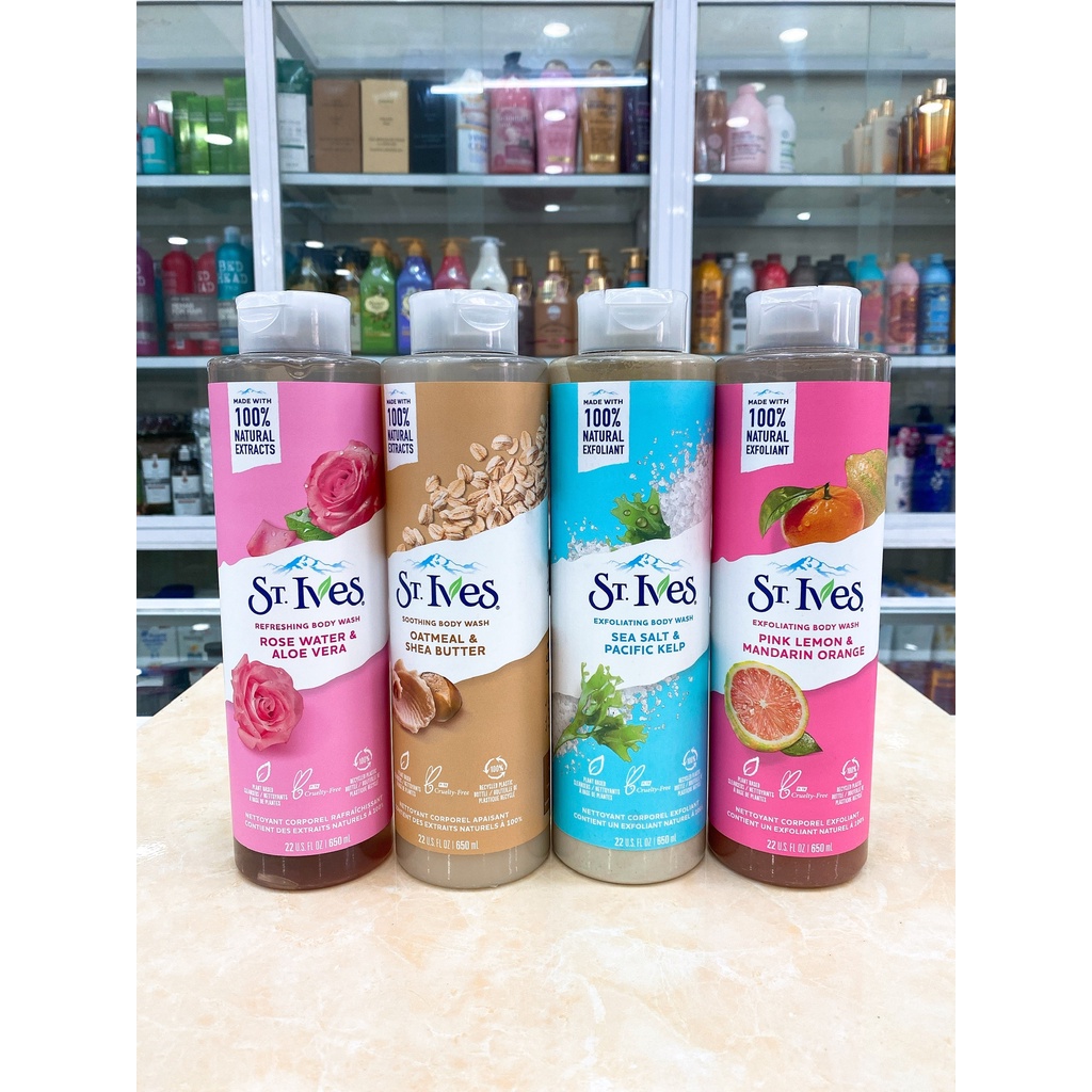 (USA - 650ml) SỮA TẮM ST.IVES BODY WASH TẨY TẾ BÀO CHẾT NHẬP KHẨU CHÍNH HÃNG