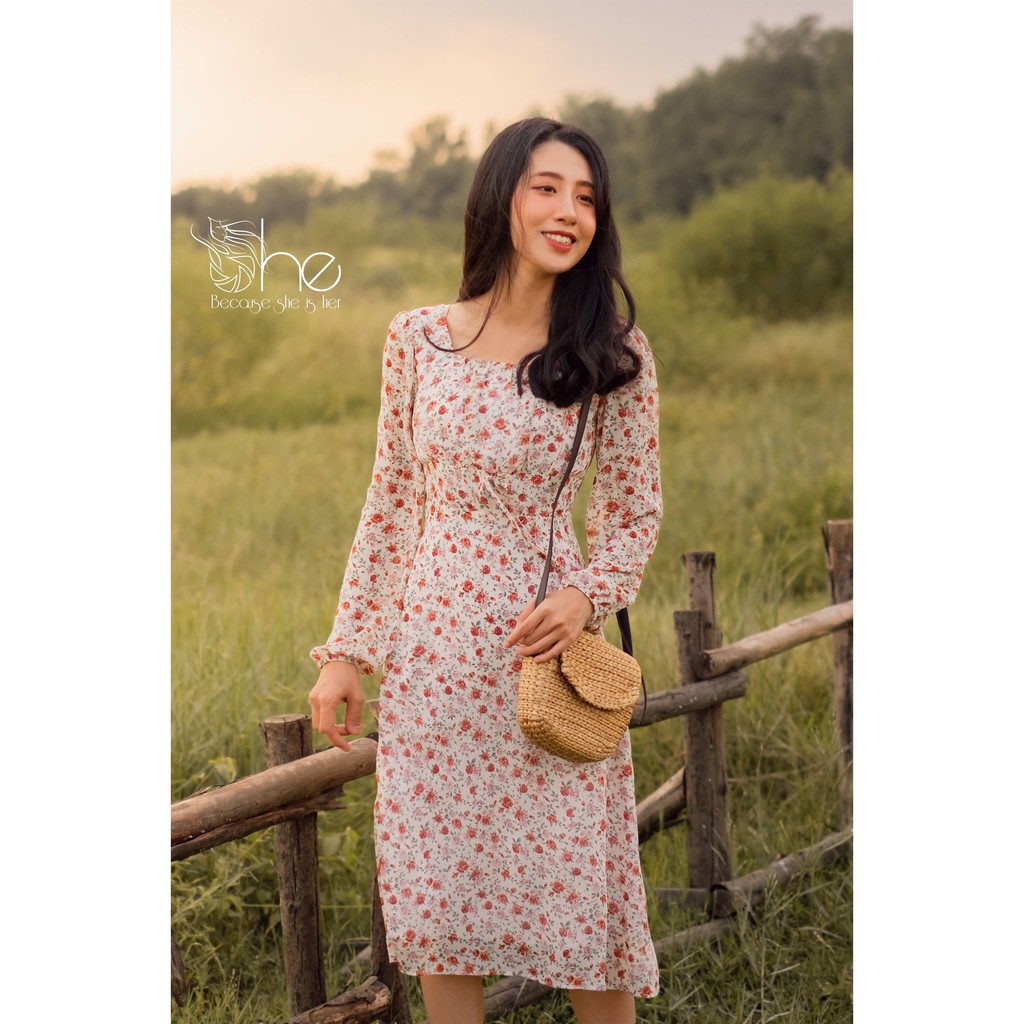 Quinn Dress - Đầm nhún ngực tay dài SDX103