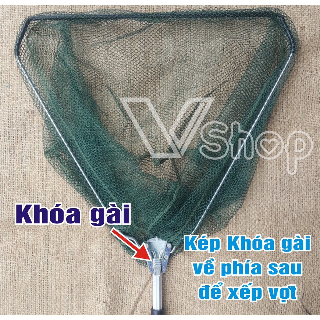 Vợt bắt cá, vợt câu cá, xếp gọn. phụ kiện đánh cá.