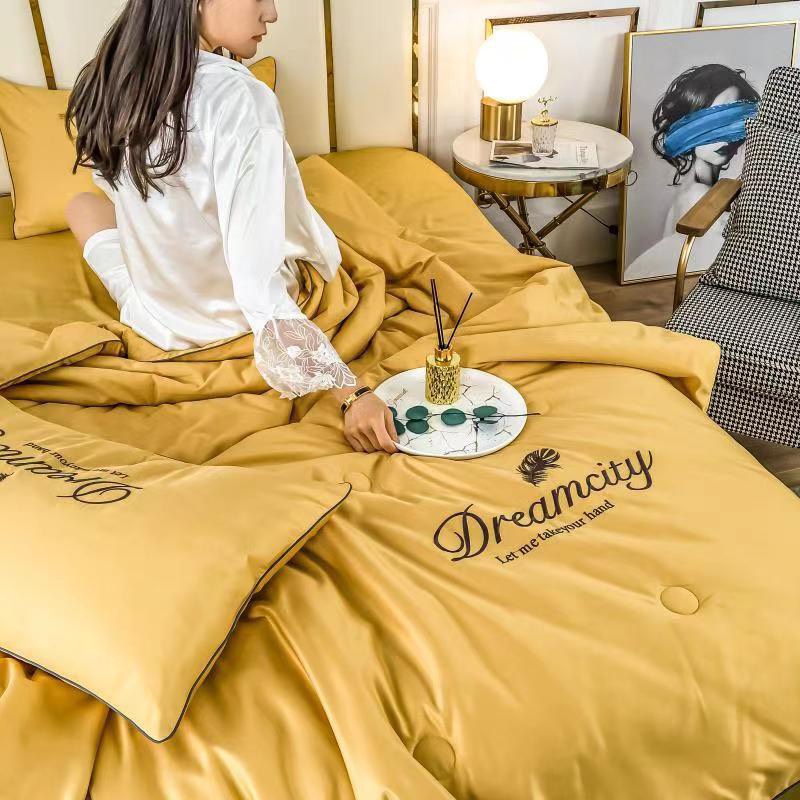 Sét Lụa 4 món đã có chăn trần hè - Bộ Chăn Ga Lụa Tencel Dream thái chăn trần bông
