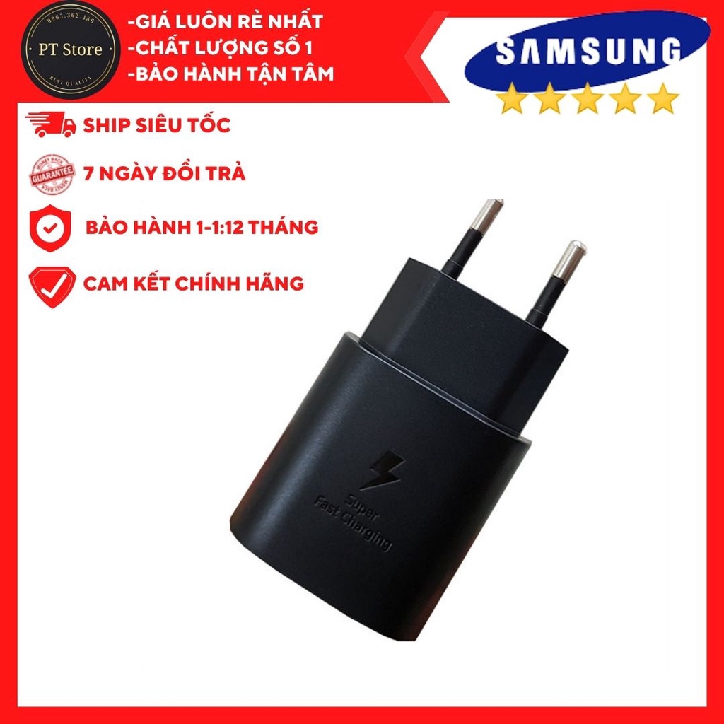 Bộ sạc cáp Samsung 25W chính hãng, chuẩn zin dùng cho Galaxy Note 10, Note 10 plus, Note 20, S20, S21...