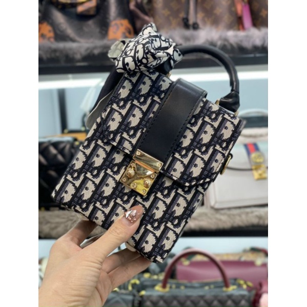 Túi đeo chéo nữ D.I ophidia vải pha da chi tiết fulbox