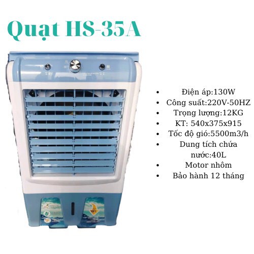 [FreeShip - deal sock] [FreeShip - CHỈ HÔM NAY] Quạt điều hoà hơi nước HS-35A [FreeShip – HÀNG CHÍNH HÃNG]