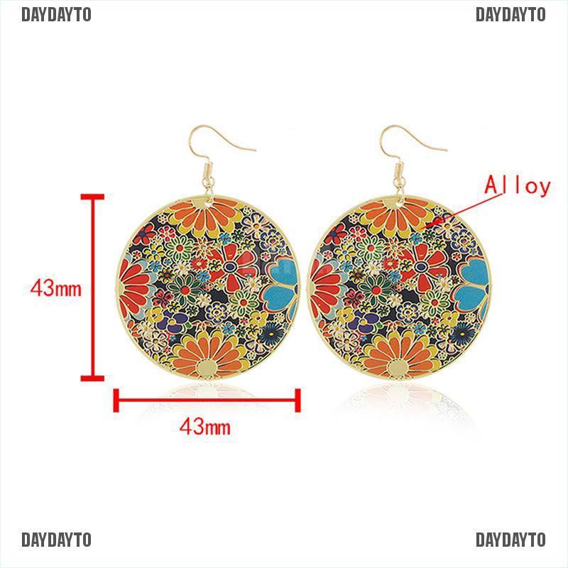 Bông Tai Tròn Nhiều Màu Phong Cách Boho Cổ Điển Cho Nữ