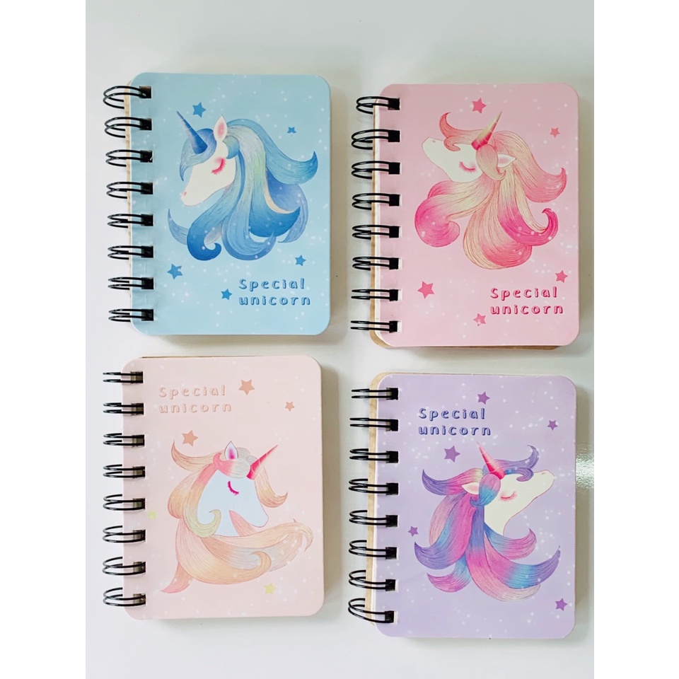 Set 4 sổ tay mini lò xo hình cute dễ thương (8x10,5cm) - B107