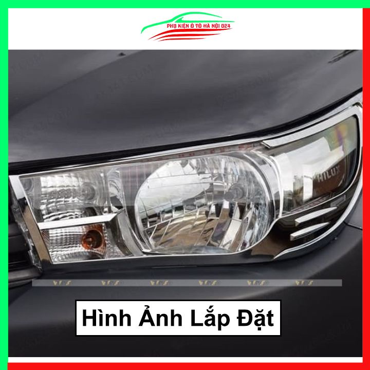 Ốp viền đèn pha hậu mạ crom Hilux Revo 2016-2020 chống trầy trang trí bảo vệ xe