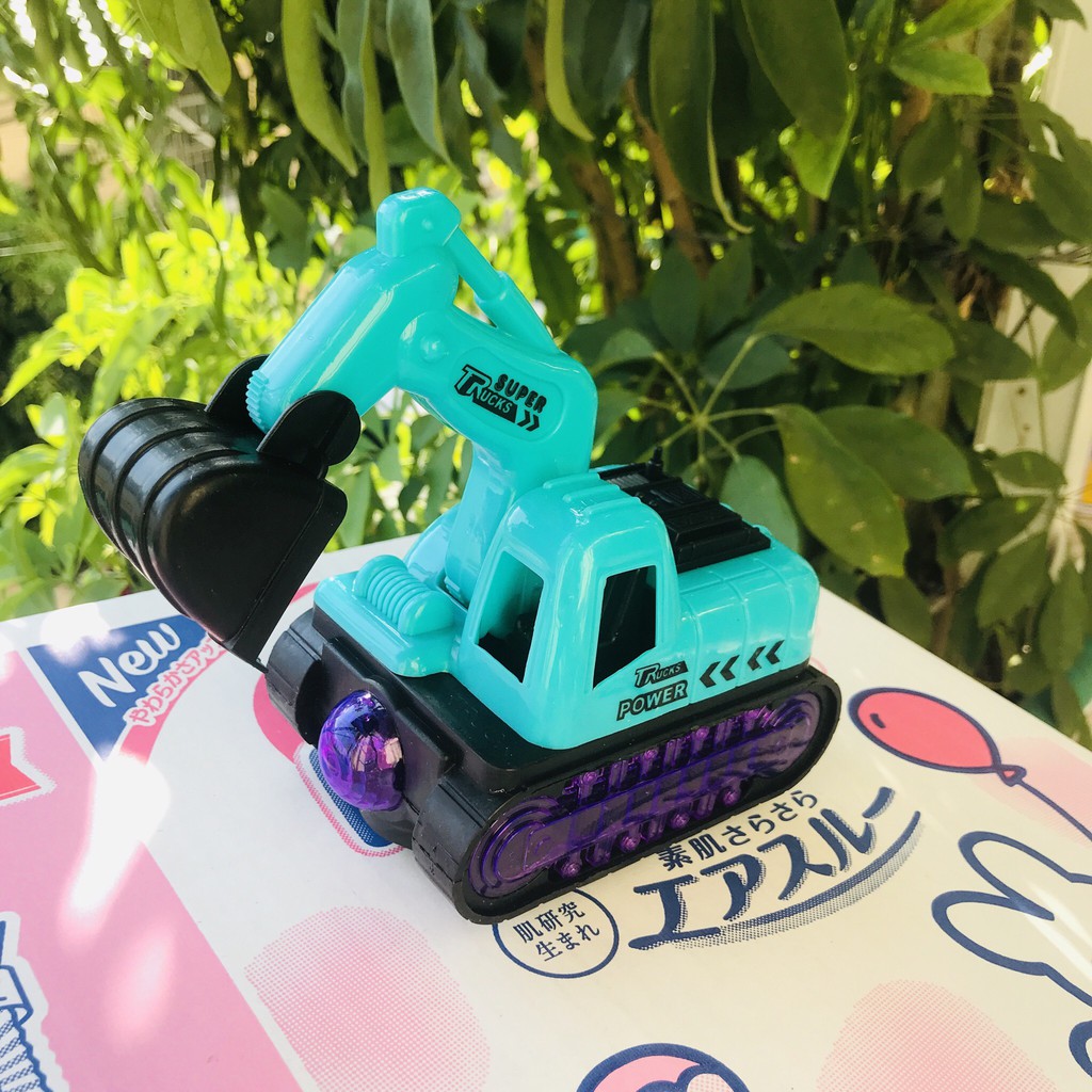 Xe máy xúc, xe công trình có nhạc và đèn cho bé