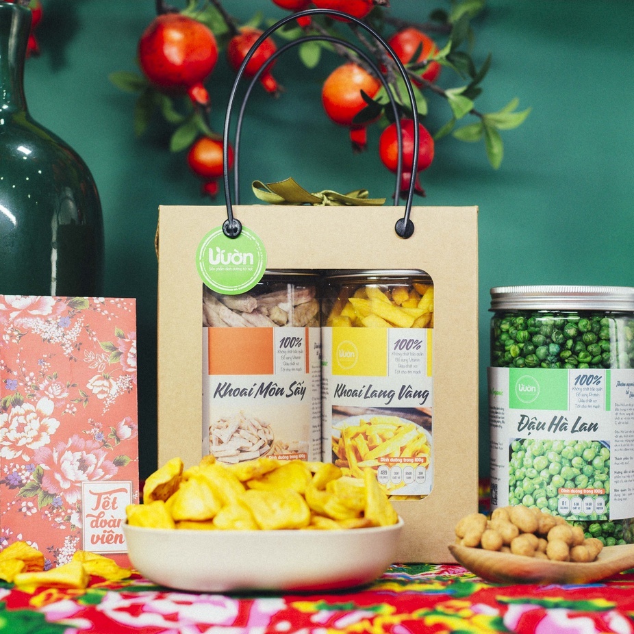 SET QUÀ TẾT NHƯ Ý - COMBO 2 HŨ QUÀ TẶNG HẠT DINH DƯỠNG, HẠT MIX, TRÁI CÂY SẤY, BÁNH KẸO TẾT, ĐỒ ĂN VẶT VƯỜN ORGANIC | BigBuy360 - bigbuy360.vn