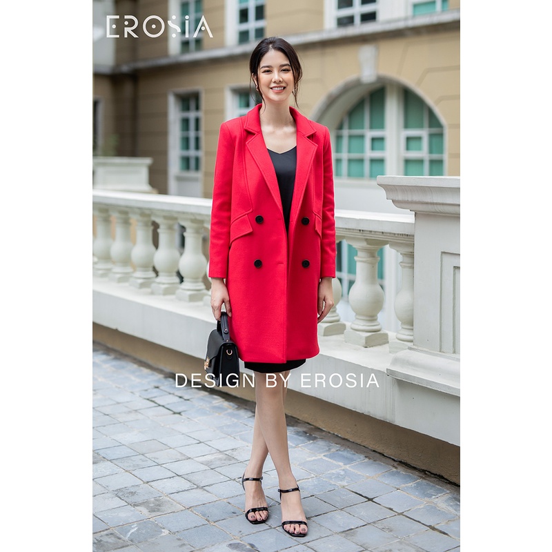 Măng Tô Dạ Ép Đỏ Túi Chéo EROSIA | BigBuy360 - bigbuy360.vn