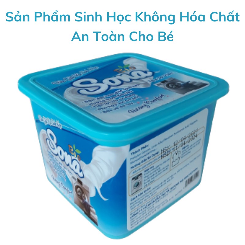 Viên Nước Giặt Xả Quần Áo Sinh Học An Toàn Cho Bé, Ngâm Không Sợ Hôi - Hộp 30 Viên Nước Giặt Đồ Bảo Vệ Da Không Rích Tay