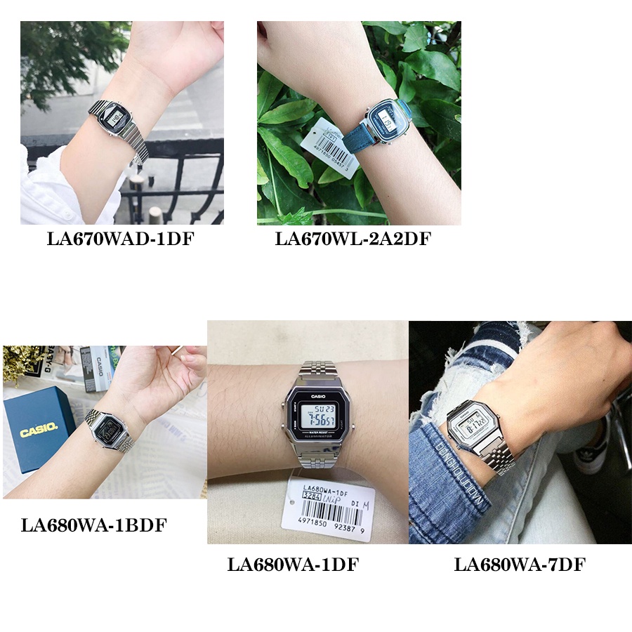 Đồng hồ nữ dây kim loại chính hãng Casio Anh Khuê LA680, LA670 Series siêu chất