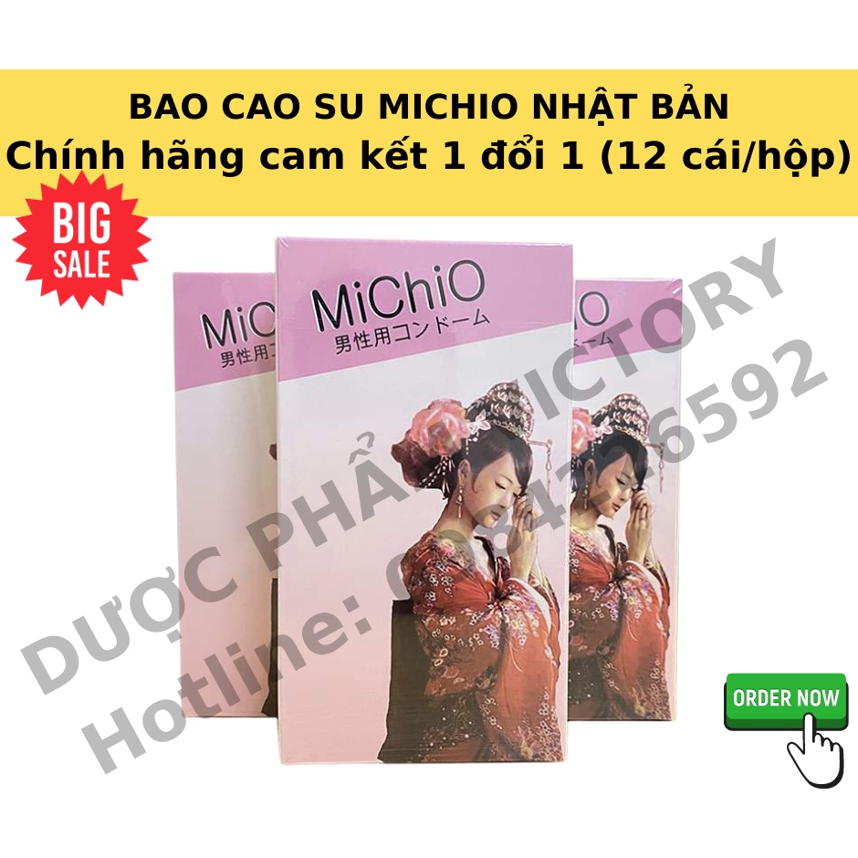 [ship nhanh CHÍNH HÃNG 100%] Bao Cao Su Nhật Bản Michio, BCS cao cấp, siêu mỏng (12 cái/hộp)