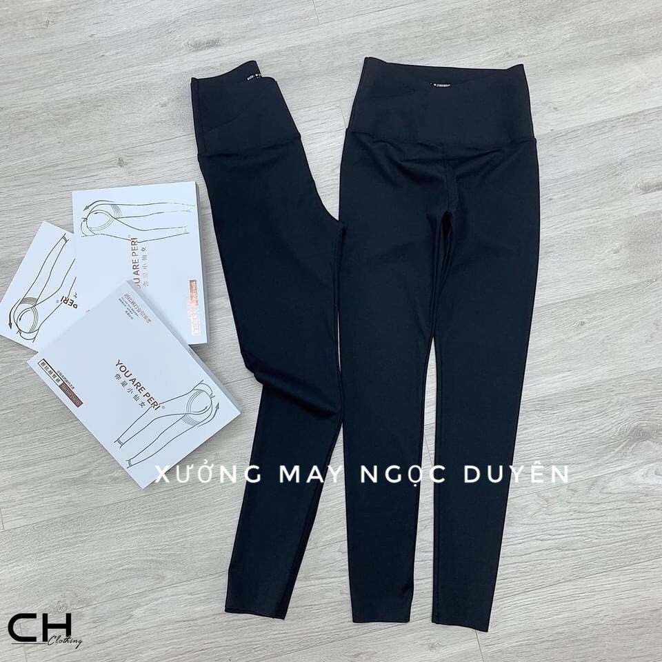 Quần legging nữ cạp cao vạt chéo gen bụng nâng mông Dáng tregging dài ôm body thun gân vải Umi co giãn full hộp tập gym