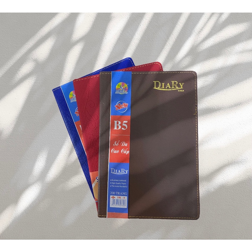 Sổ Da DIARY - Sổ DK - 8 Ghi Chép Tài Liệu - Sổ Da Mềm B5 Dày Dặn 200 Trang