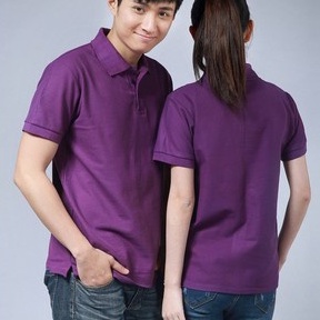Áo Thun Có Cổ Vải Polo Thái Co Giãn 4 Chiều Phong Cách Hàn Quốc Nam Nữ Màu Tím
