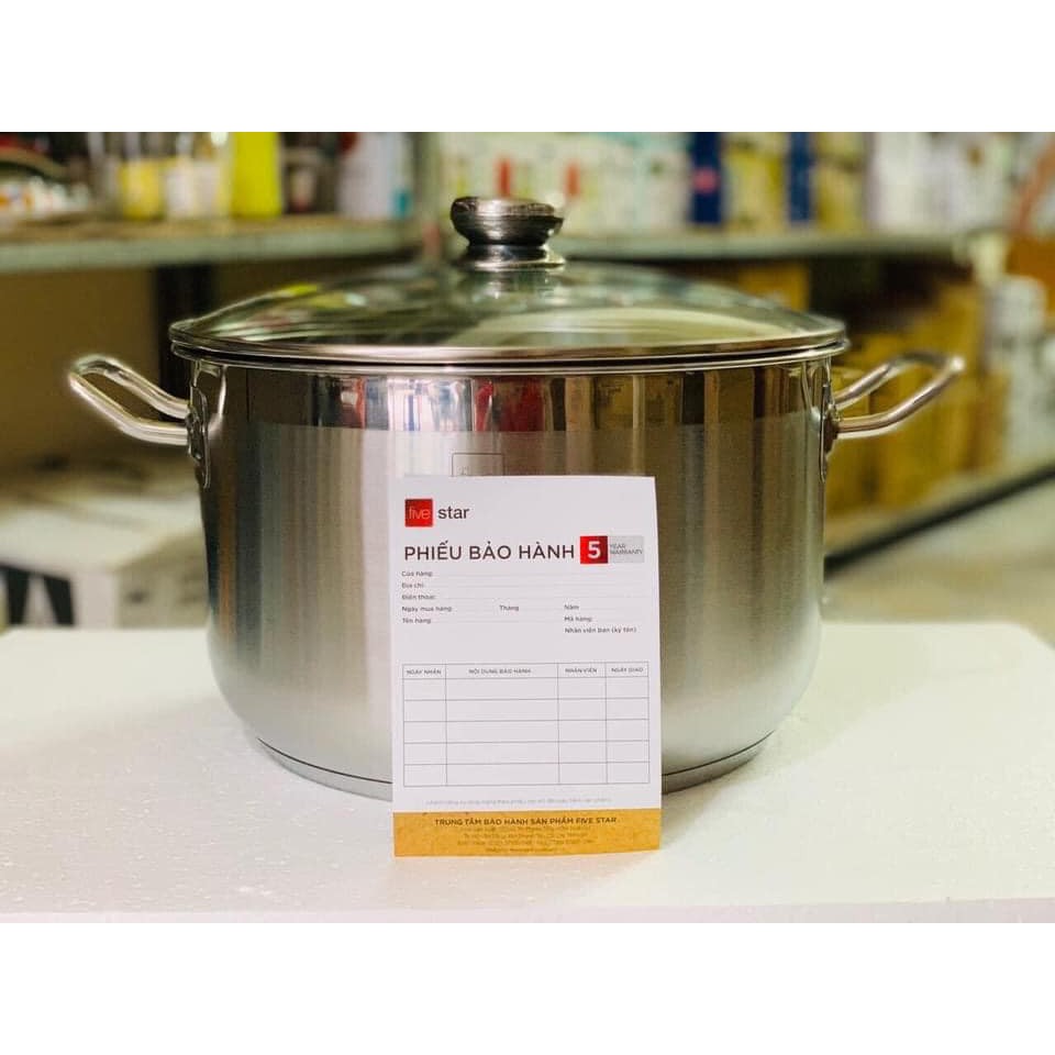 Nồi luộc gà FiveStar inox 430, 3 lớp đáy size 30cm, luộc được 2 con gà, dùng được mọi loại bếp |HCH001