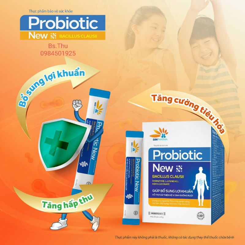PROBIOTIC NEW hộp 30 gói men vi sinh bổ sung lợi khuẩn đường ruột, dùng được cho trẻ sơ sinh