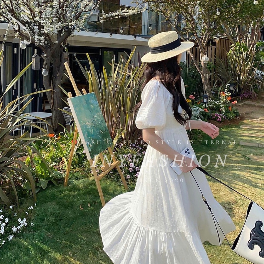 Váy baby doll tay bồng chun ngực  lót thân váy hàng đẹp Inyfa