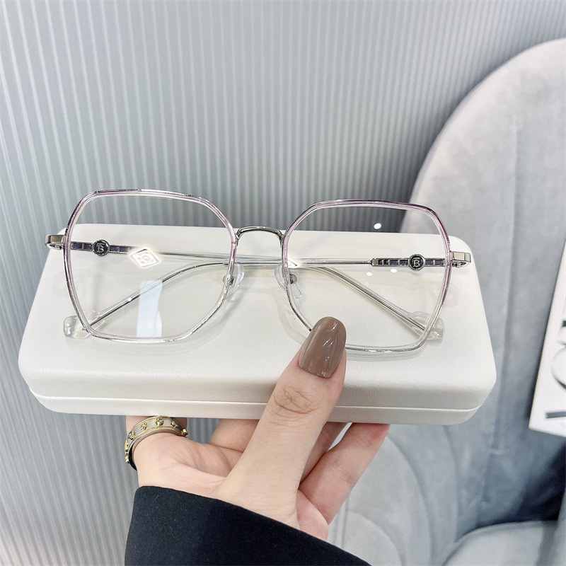 Mắt Kính Gọng Vuông Kim Loại Chống Ánh Sáng Xanh TR90 Thời Trang Hàn Quốc