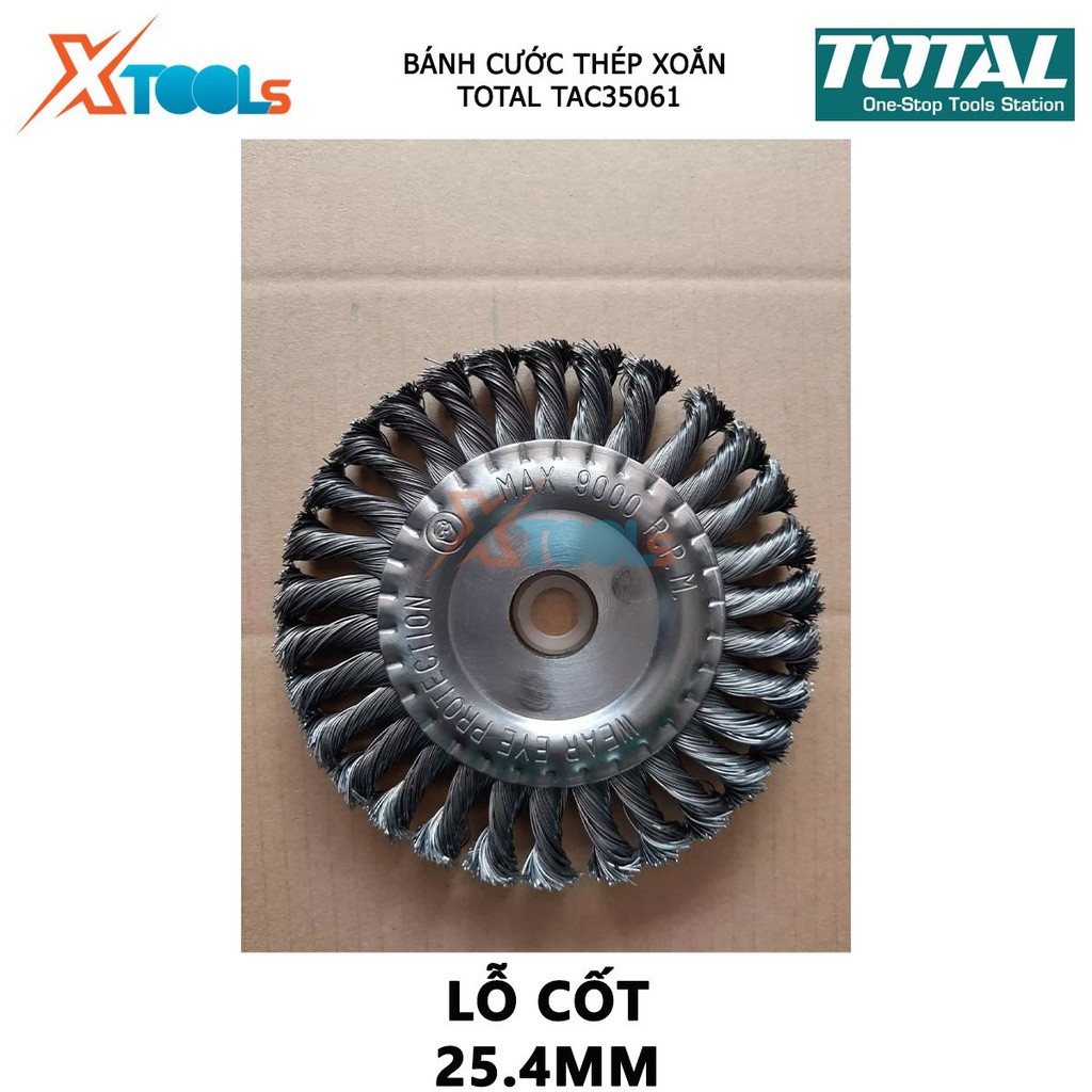 Bánh cước thép xoắn TOTAL TAC35061 bánh mài cước Đường kính 150 mm, Lỗ cốt 25.4 mm, kèm theo vòng tròn sắt 22.2mm &amp; 16mm