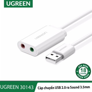 Card sound USB 2.0 to 3.5mm chính hãng Ugreen 30143 cao cấp