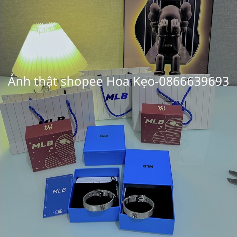 Vòng Tay Đôi, Vòng Tay MLB Logo NY Full Box Chất Liệu Titan Không Rỉ