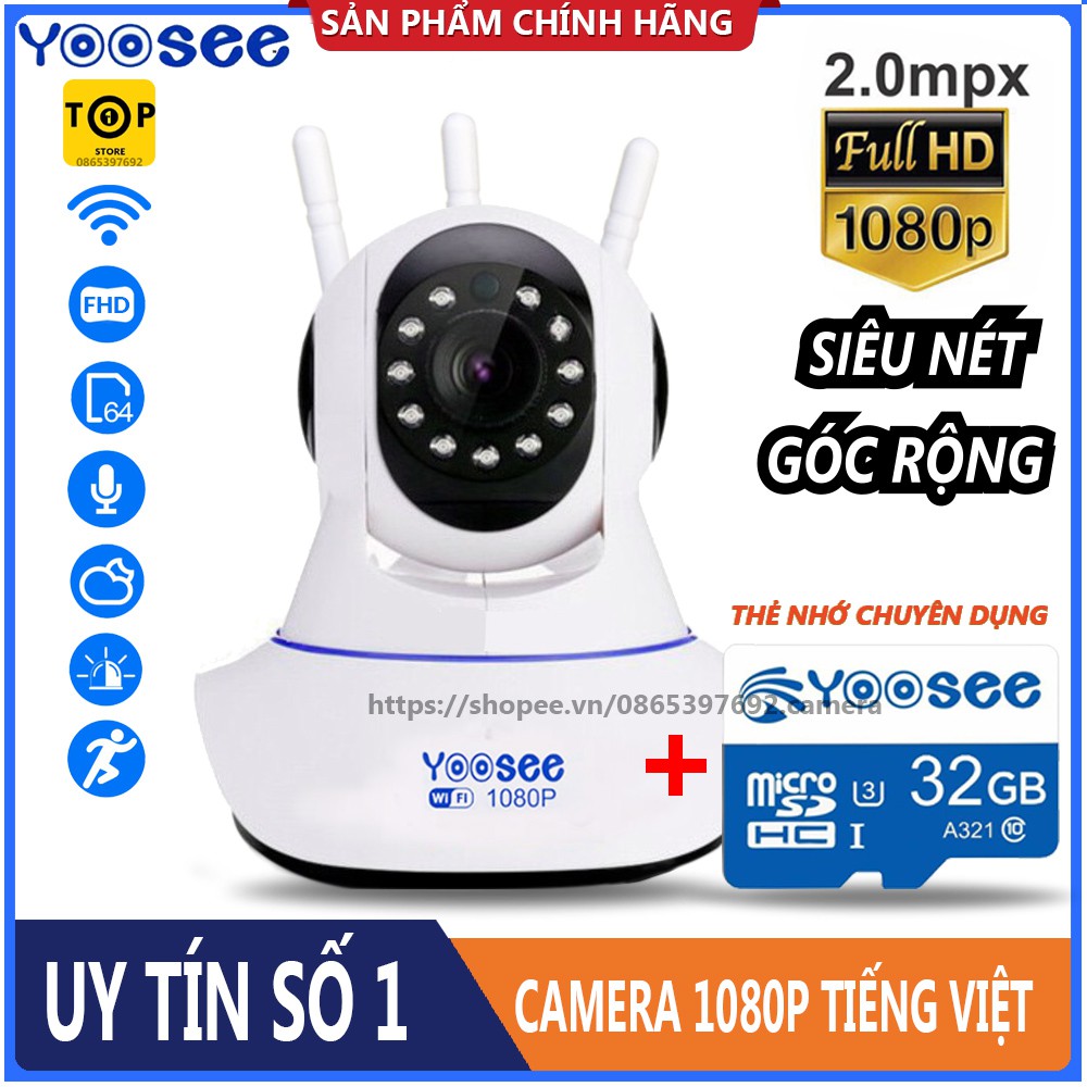 [ Góc Rộng ] Camera Yoosee Xoay 360 2.0Mp ,1080P FHD - Góc Rộng Quan Sát Rõ Ngày Đêm