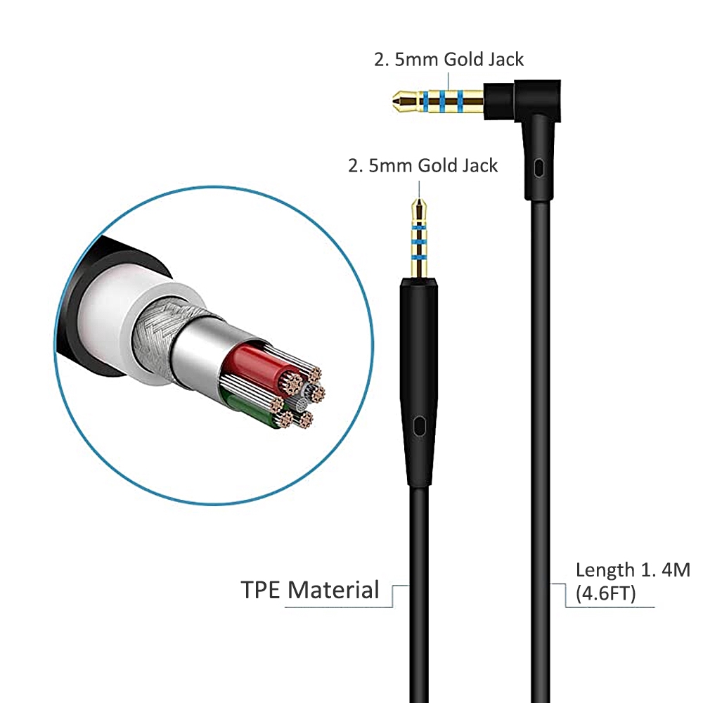 Dây Cáp Âm Thanh Thay Thế Cho Tai Nghe Bose Quietcomfort 25 Qc25 Qc35 Oe2 Live2