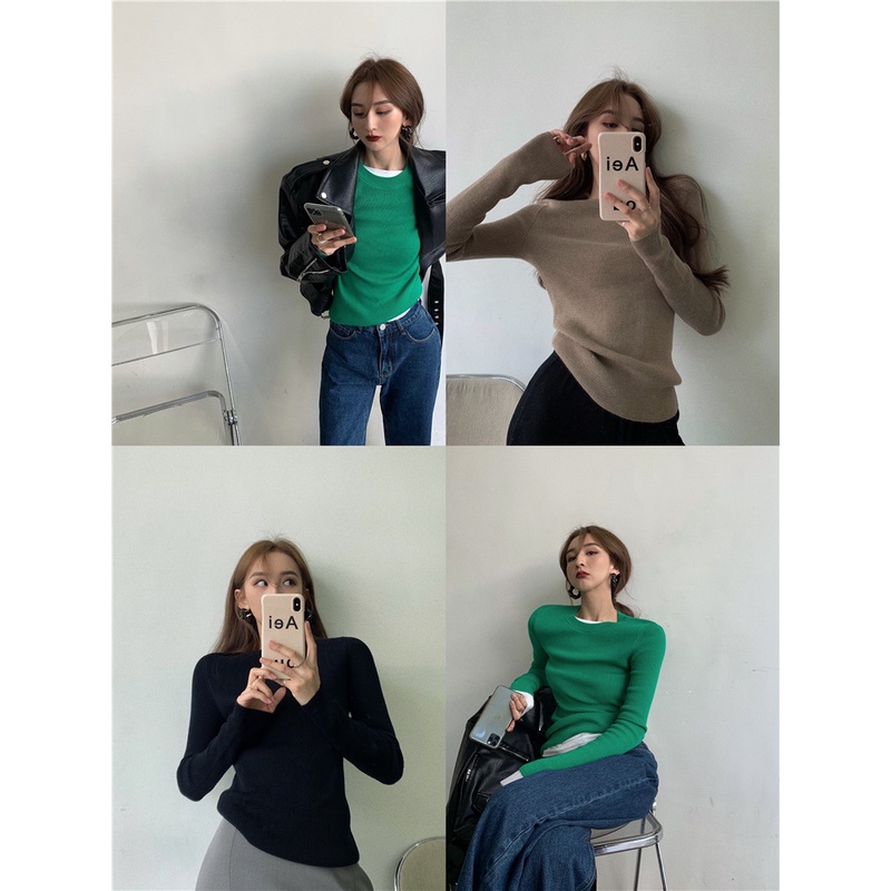 [Bảo trên tikok]Áo Dệt Kim Mỏng Co Giãn Phong Cách Hàn Quốc
