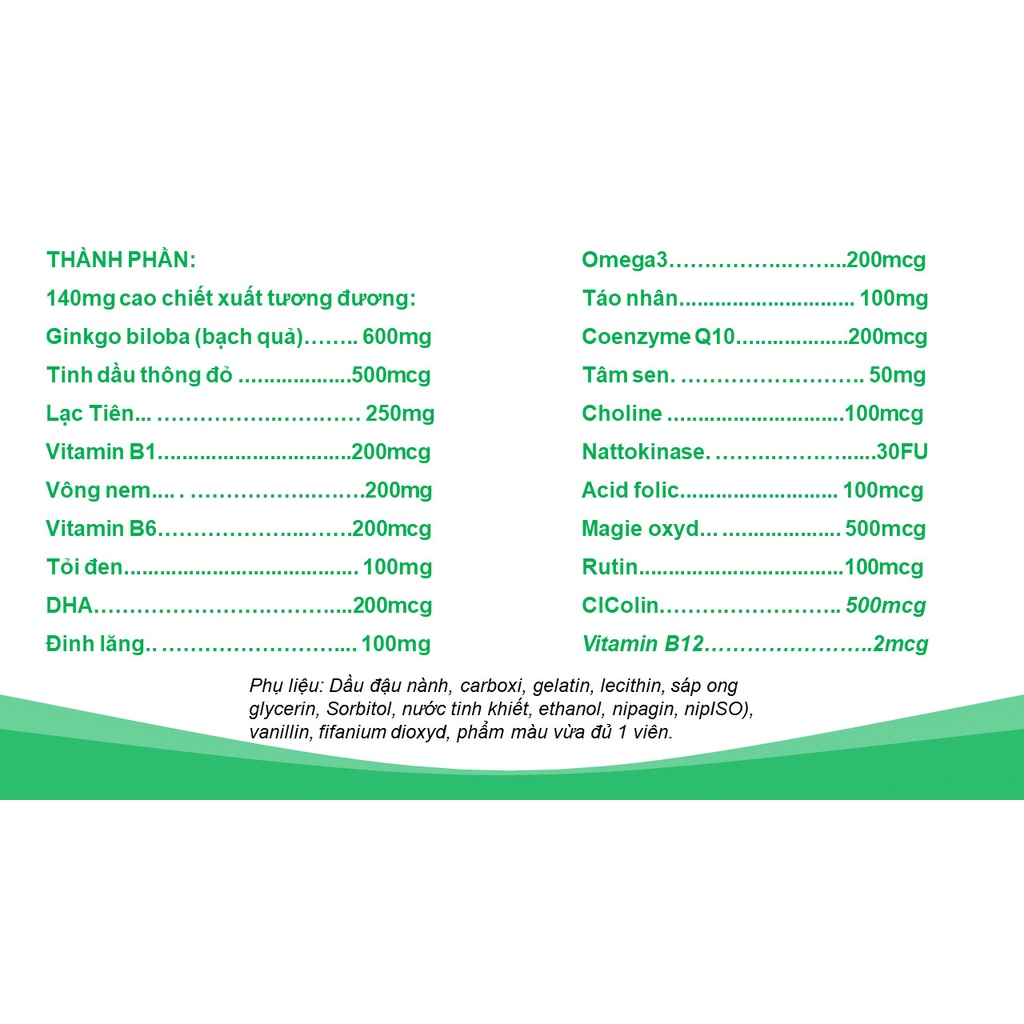 Viên Bổ Não Thông Mạch Brain Max Ginkgo Biloba 600mg dùng cho người bị thiểu năng tuần hoàn não, đau đầu, suy giảm trí n