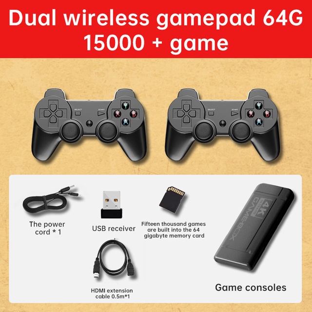 Bộ Điều Khiển Trò Chơi Video 4K HD 2.4G Tích Hợp 15000 Trò Chơi Cho PS1 / FC / GBA