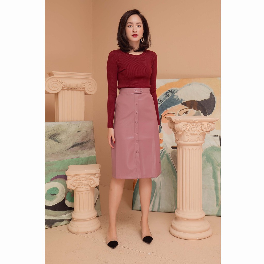 KOKA Áo len tăm cổ tròn 06003