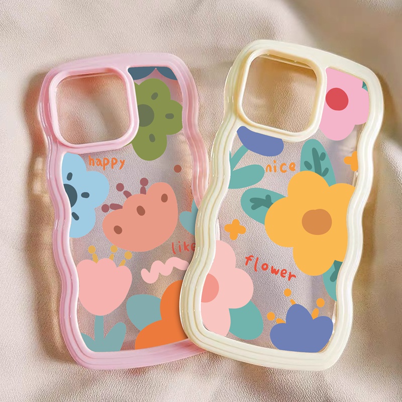 Suntaiho ốp lưng Ốp lưng iphone Ốp điện thoại  dẻo trong họa tiết hoa hoạt hình thích hợp cho iPhone 11 Pro 13 12 Pro Max X XS Max XR 7 8 Plus