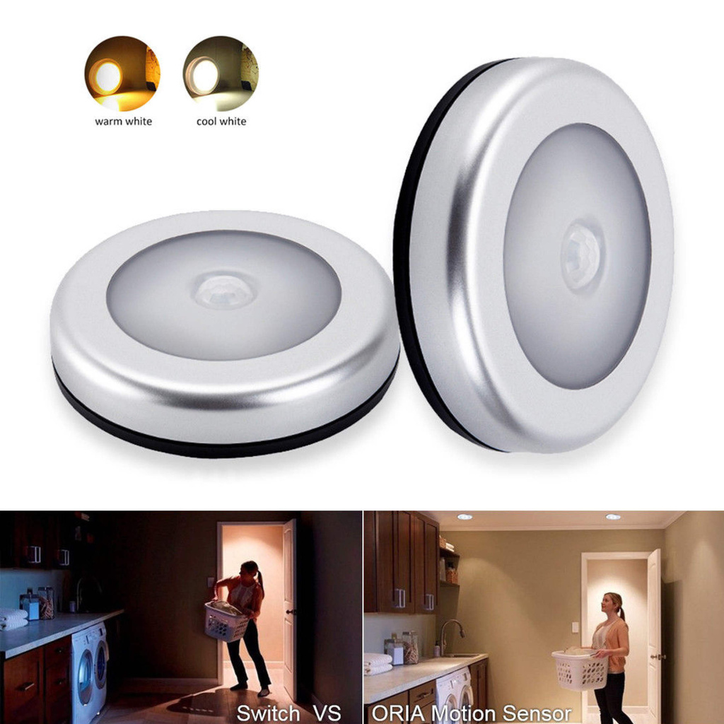 Everso Đèn LED Cảm Biến Chuyển Động Không Dây Trong Nhà Gắn Trên Đèn, Đèn LED Chuyển Động Kích Hoạt Bằng Pin C-168