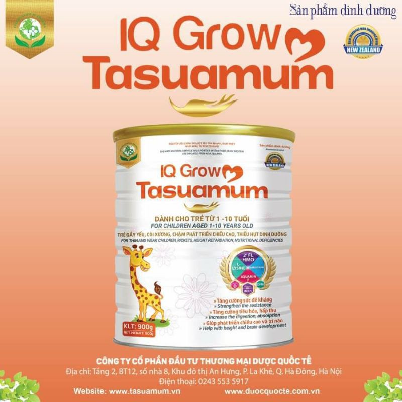 [ TỐT NHẤT CHO BÉ YÊU  ] Sữa TASUAMUM IQ GROW 900G cho trẻ từ 1-10 tuổi hàng chuẩn