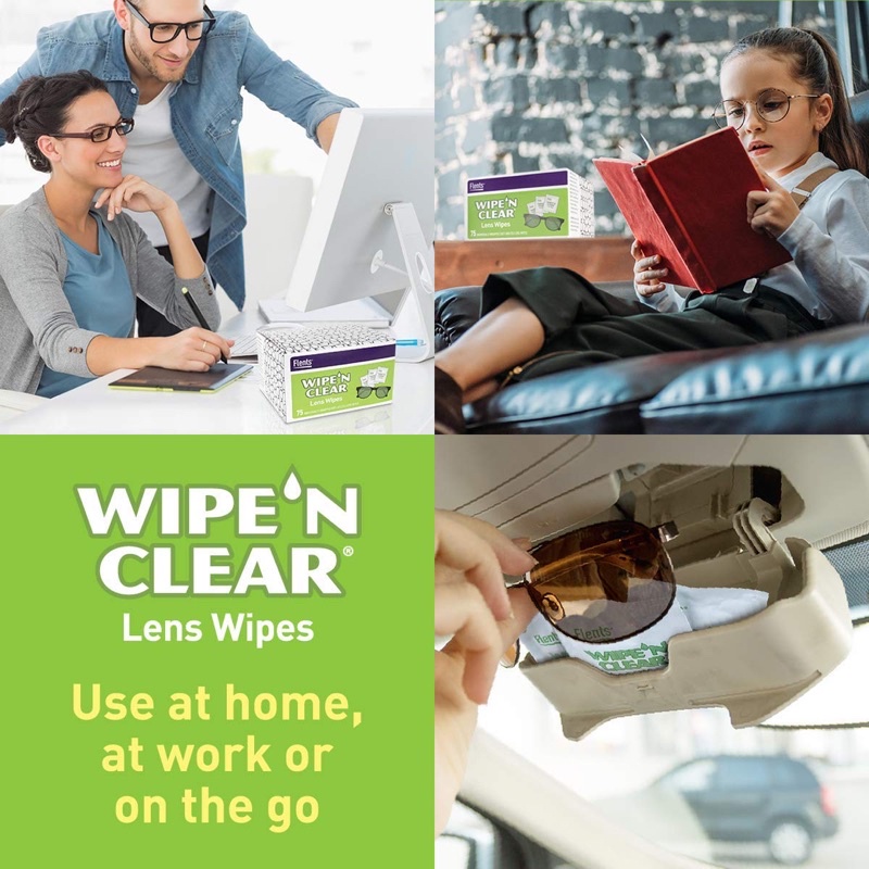 [BILL MỸ] HỘP 75 MIẾNG LAU KÍNH FLENTS WIPE’N CLEAR LENS WIPES